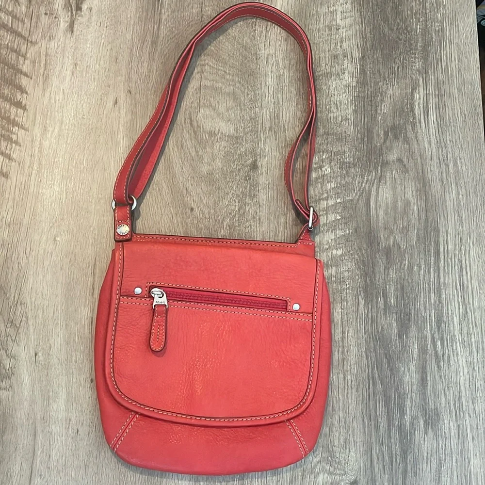 Orange Leather Fossil Bag - Picture 1 of 10